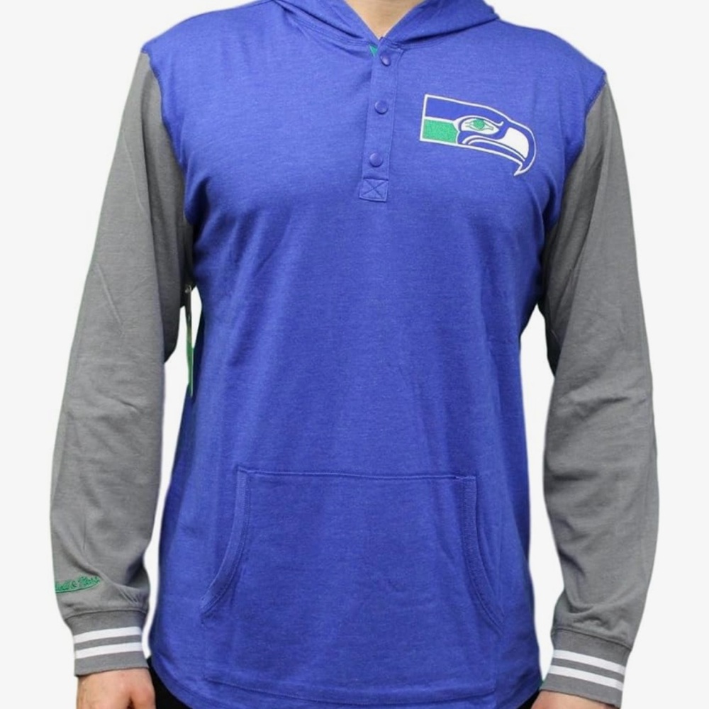 Mitchell & Ness Seattle Seahawks Long Sleeve Hoodie Men Size 2XL NFL Throwback